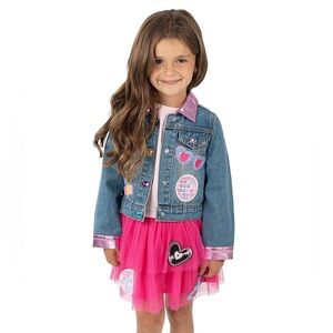 Little Girls “Dance it Out” patch detailed Jacket, Tee, & Tutu Set, NWT, Size 4T